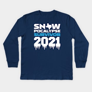 Texas Snowpocalypse Survivor 2021 Kids Long Sleeve T-Shirt